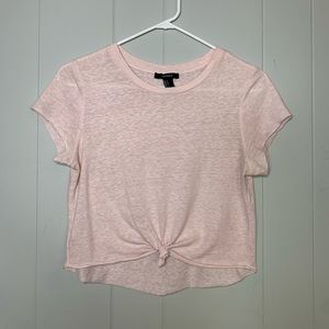 Forever 21 light pink cropped shirt